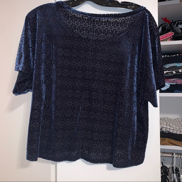 Nordstrom Navy Velvety Top - Picture 3 of 3